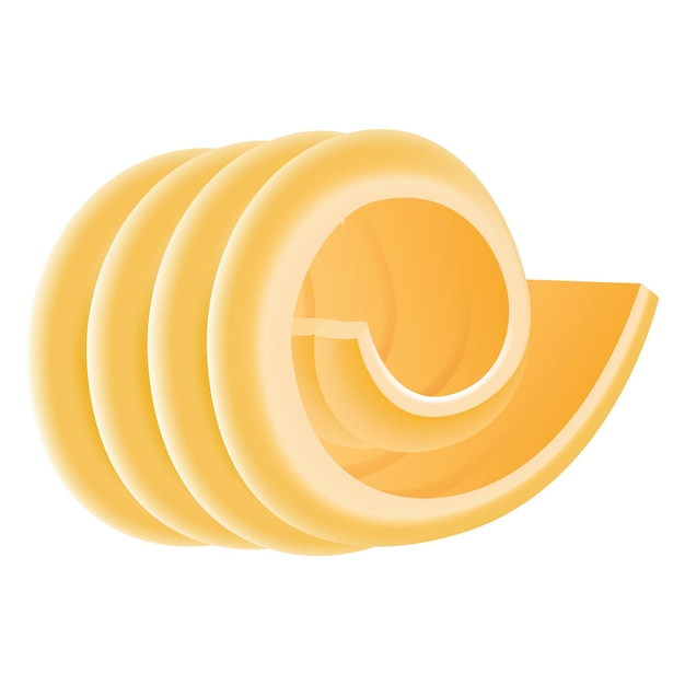 Curl butter icon Realistic illustration of curl butter vector icon for web design