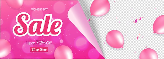 Curl paper style women's day sale header