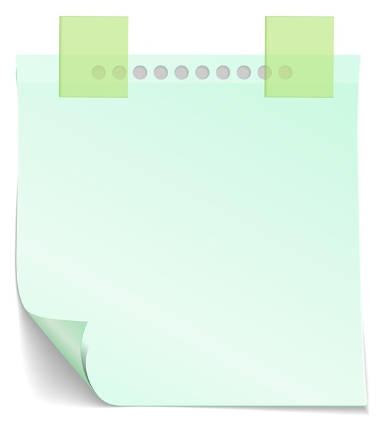 Curled corner paper square Reminder note mockup