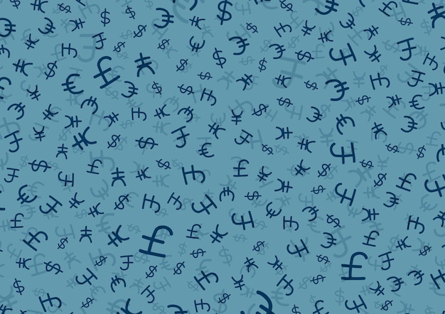 Currency symbol blue money decoration background