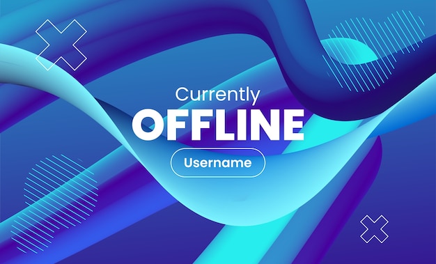 Currently offline banner with liquid shapes