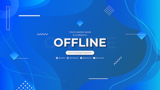 Currently offline twitch banner with abstract gradient background