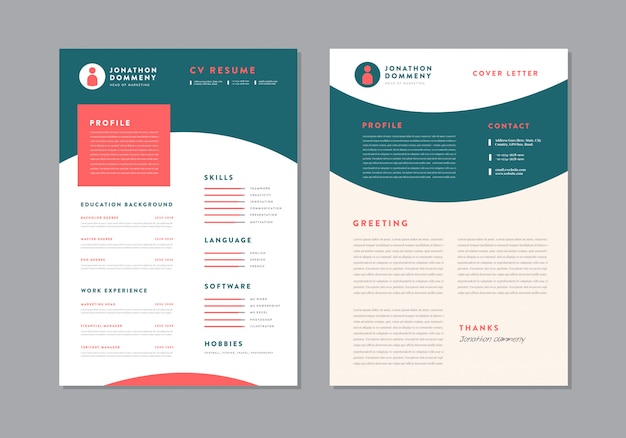 Curriculum vitae CV Resume Template Design | Personal Details for Job Application