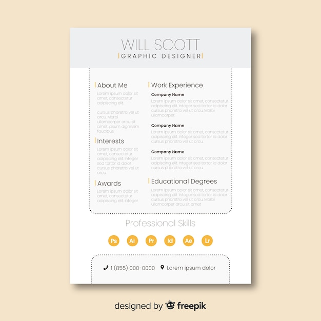 Curriculum vitae template with photo