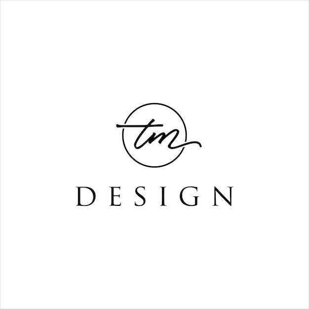 Vector cursive tm logo luxury design for business advisor vector template