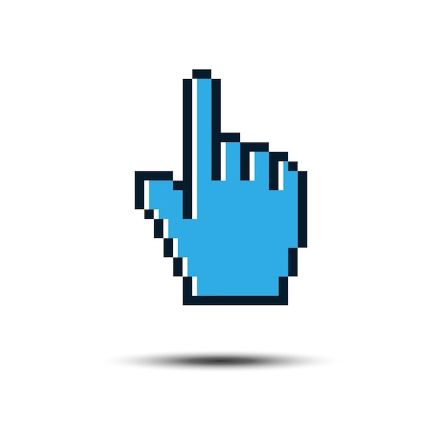 Cursor Pointer Icon Template Click Finger Pixel Illustration Design