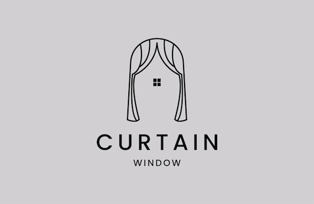 Curtain home logo icon design template vector illustration