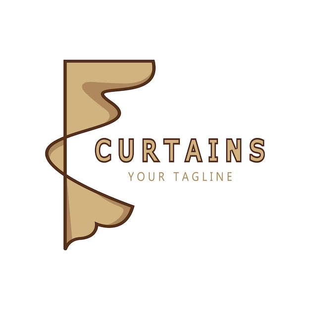 curtain logo illustration templatefor Theater homehotel and apartmentfurniturebadge