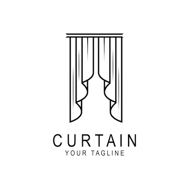 curtain logo vector icon illustration design logo for Theatre homehotel and apartment