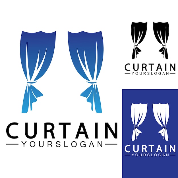 Curtain logo vector illustration design template