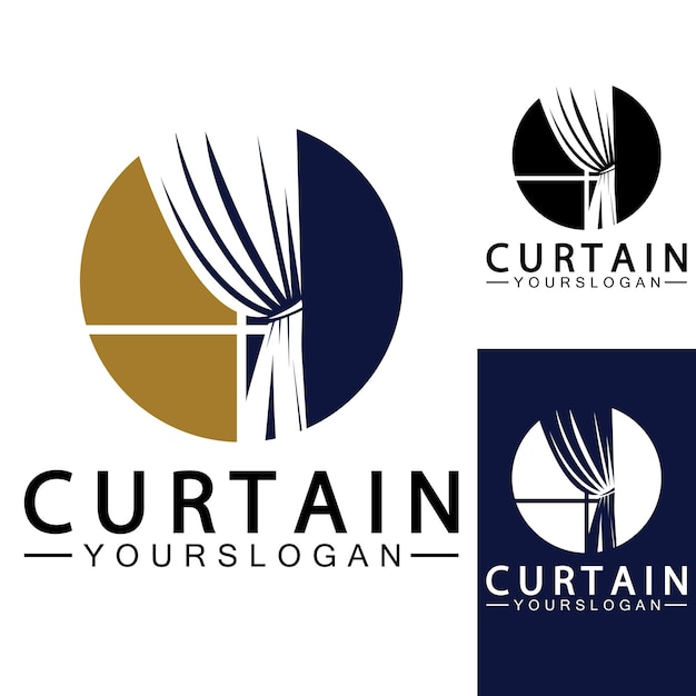 Curtain logo vector illustration design template