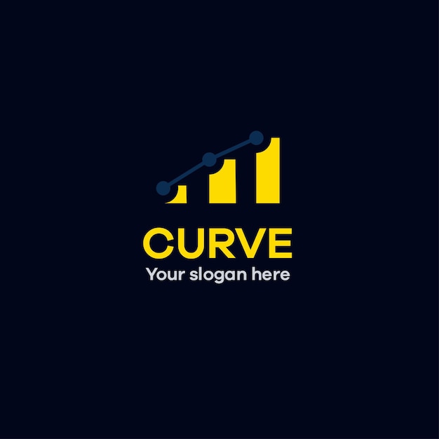 Curve diagram modern flat logo template