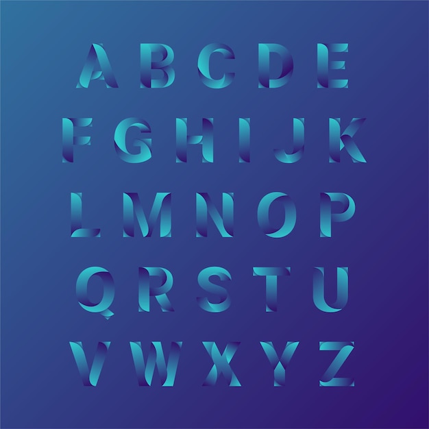 Curve Gradients effect of alphabets