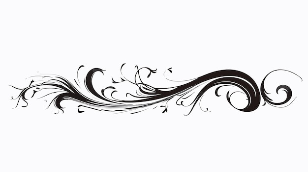 Curved Calligraphy Vector Illustration Element Hand Drawn