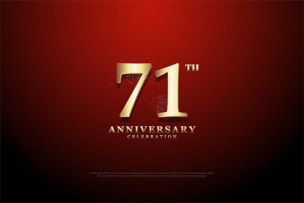 curved golden number illustration for 71st anniversary celebration