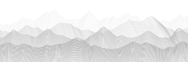 Curved lines, imitation of mountain ranges, vector background, minimalism