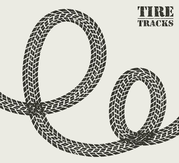 Curved tire tracks.