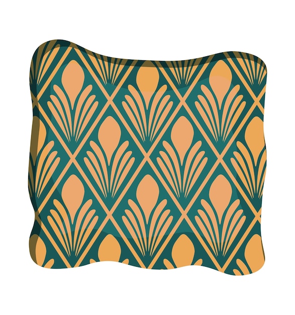 Vector cushion with art nouveau pattern vector isolated illustration