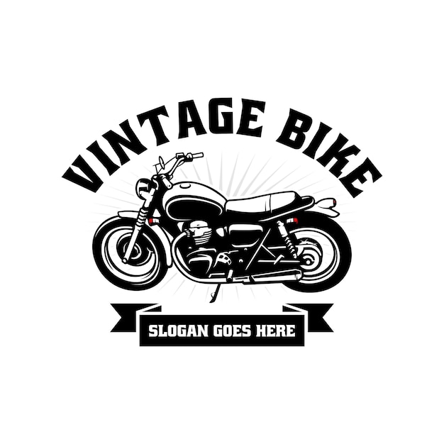 custom classic motorcycle illustration logo vector