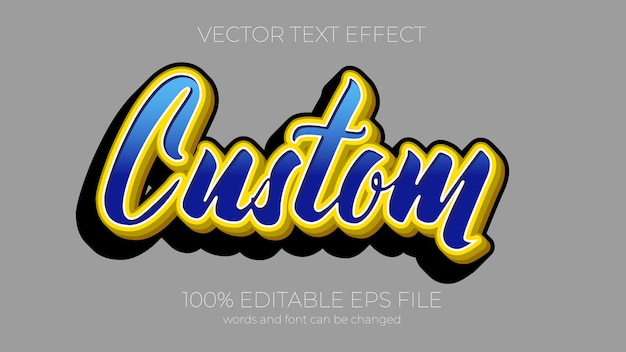 Custom editable text effect style EPS editable text effect