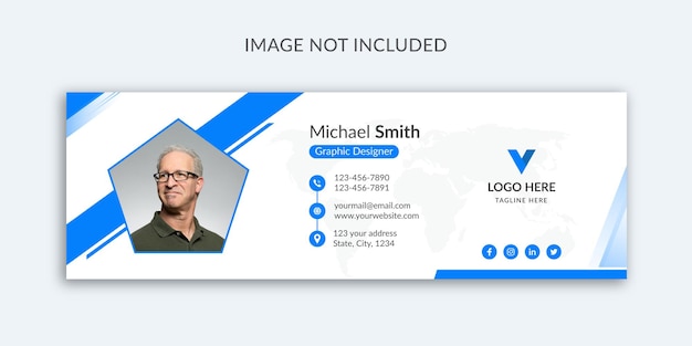 Custom email signature template or email footer and personal facebook cover design