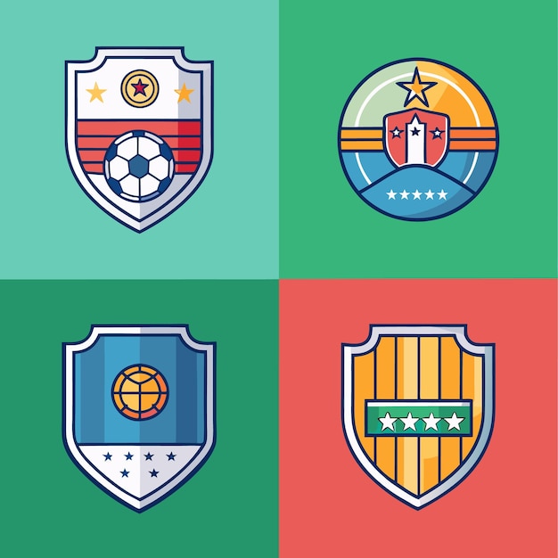 Vector custom football team logo designs unique sports badges for soccer clubs