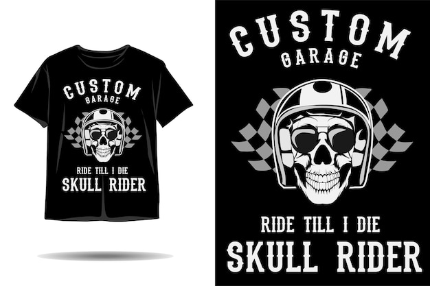 Custom garage skull rider silhouette tshirt design