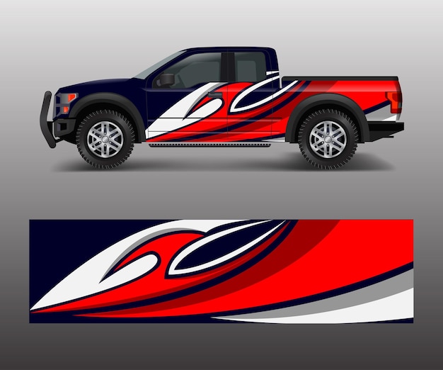 Custom livery race rally offroad car vehicle sticker and tinting Car wrap decal design vector