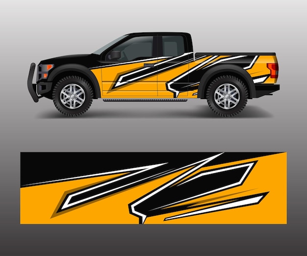 Custom livery race rally offroad car vehicle sticker and tinting Car wrap decal design vector