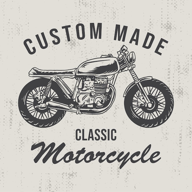 Custom made vintage motorcycle illustration