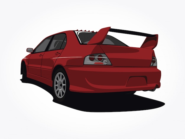 custom red car  illustration