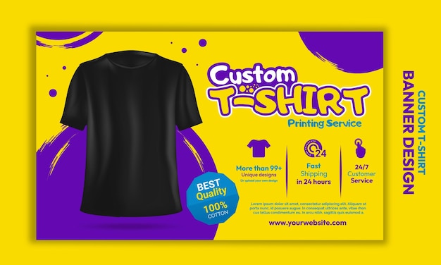 Vector custom tshirt design printing service advertising sale banner flyer