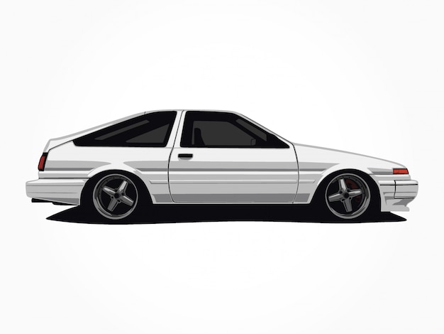 custom white car  illustration