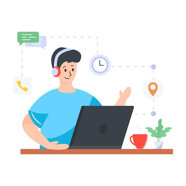 Customer care flat illustration vector