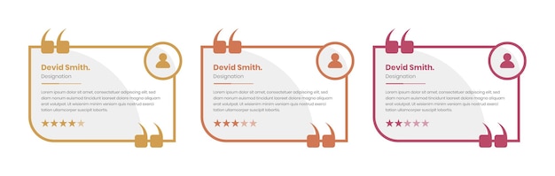 Customer feedback card with rating start for website and presentation