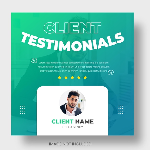 Customer feedback or client testimonials social media post web banner template