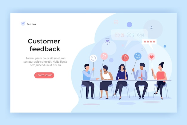 Customer feedback management vector illustration perfect for web design banner mobile app