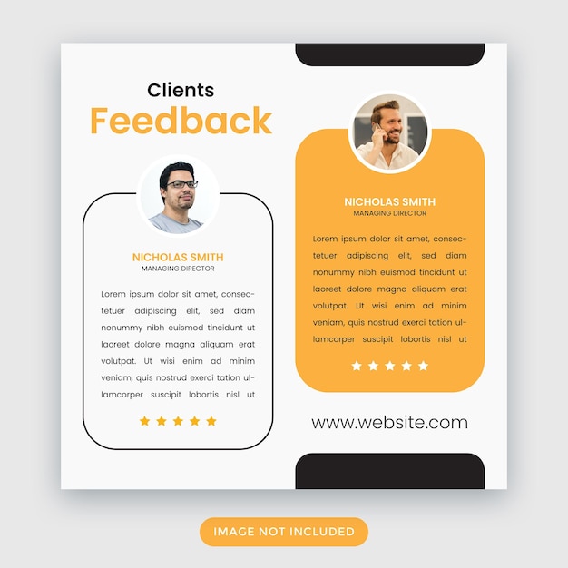 customer feedback social media post or square testimonial post template