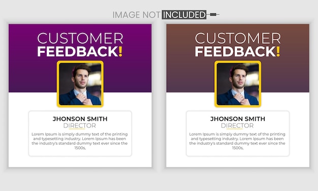 Customer feedback testimonial social media post web banner template