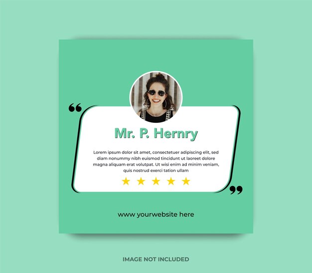 Customer feedback testimonial social media post web banner template