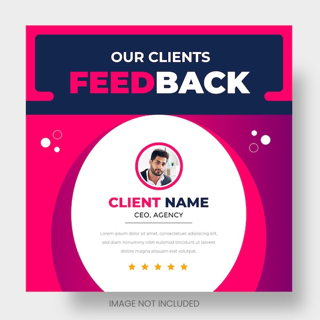 Customer feedback testimonial social media post web banner template