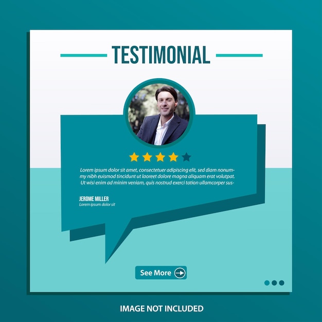 Customer feedback testimonial template vector with star ratings