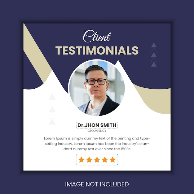 Customer feedback testimonials social media post design