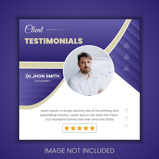 Customer feedback testimonials social media post design