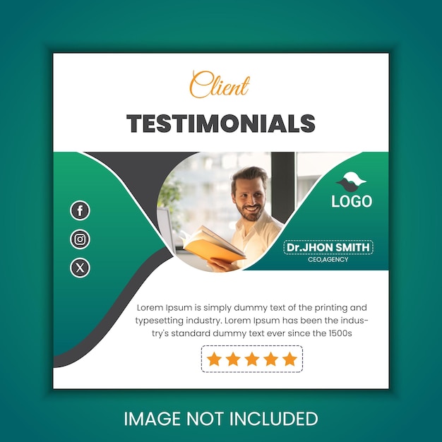 Customer feedback testimonials social media post design