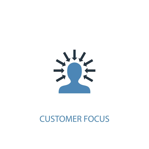 Vector customer focus concept 2 colored icon. simple blue element illustration. customer focus concept symbol design. can be used for web and mobile ui/ux