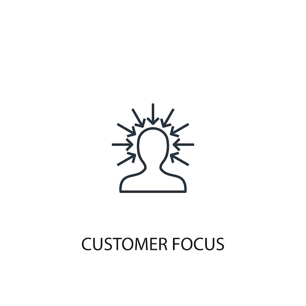 customer focus concept line icon. Simple element illustration. customer focus concept outline symbol design. Can be used for web and mobile UI/UX