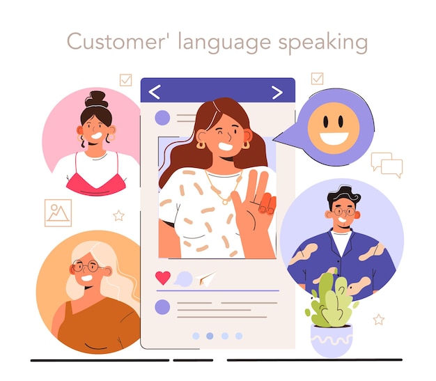 Customer language speaking social media content manager guidance