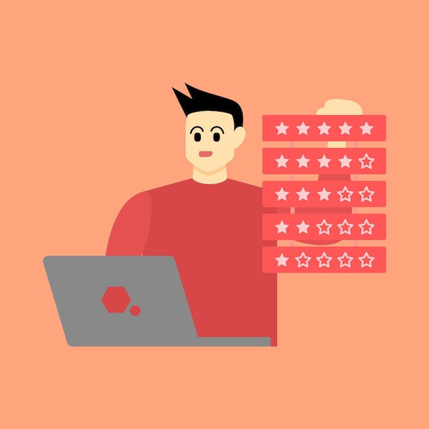 Customer online review rating and feedback illustration