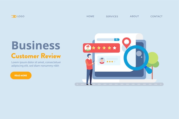 Customer review for business vector concept